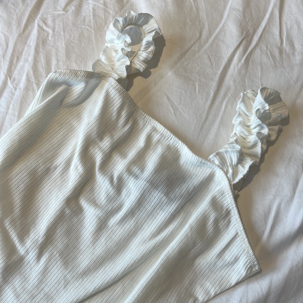All Saints White Ribbed Bodysuit - Picture 2 of 4
